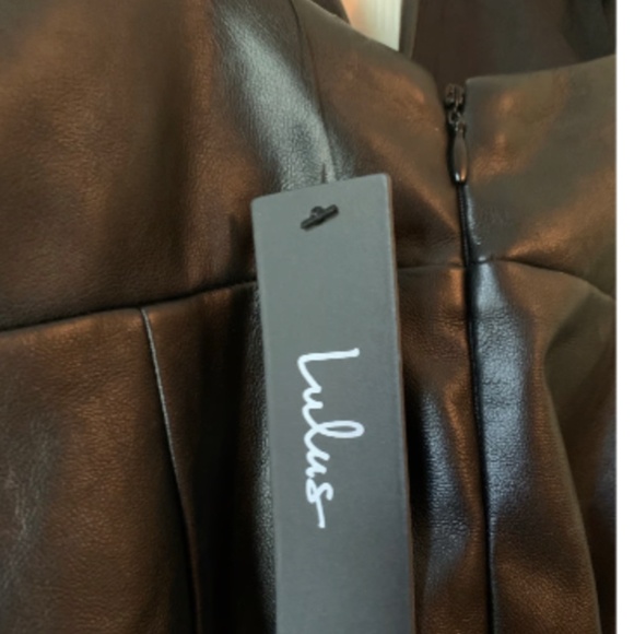 NWT Lulus Perfect Pick Black Vegan Leather Dress - Picture 12 of 12